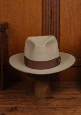 Roxbury Fedora - Chalk w/ Chocolate Ribbon