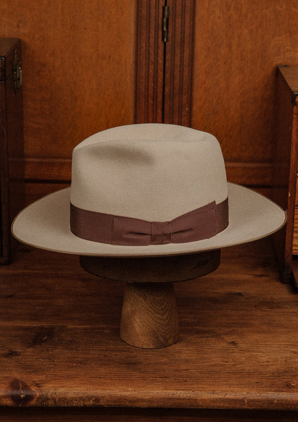 Roxbury Fedora - Chalk w/ Chocolate Ribbon