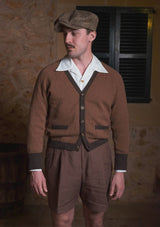 Fawcett Lambs Wool Cardigan - Rust