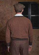 Fawcett Lambs Wool Cardigan - Rust