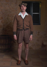 Fawcett Lambs Wool Cardigan - Rust