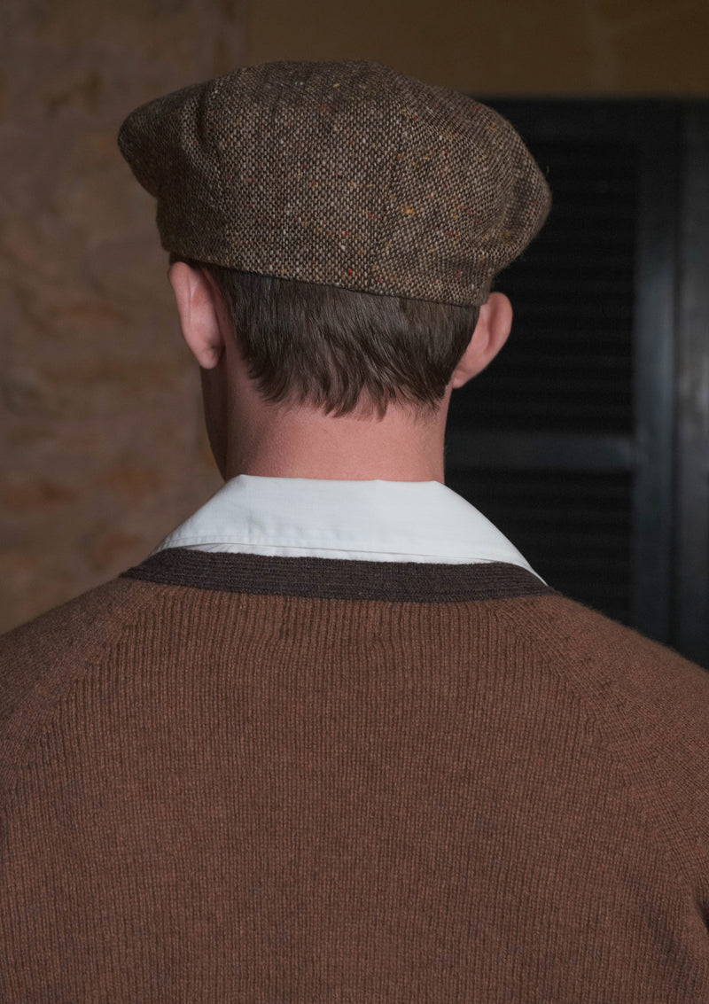 Fawcett Lambs Wool Cardigan - Rust