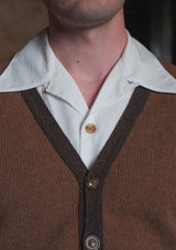 Fawcett Lambs Wool Cardigan - Rust