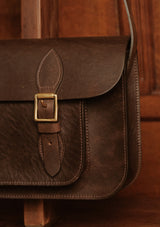 The Regent Saddle Leather Satchel - Dark Brown