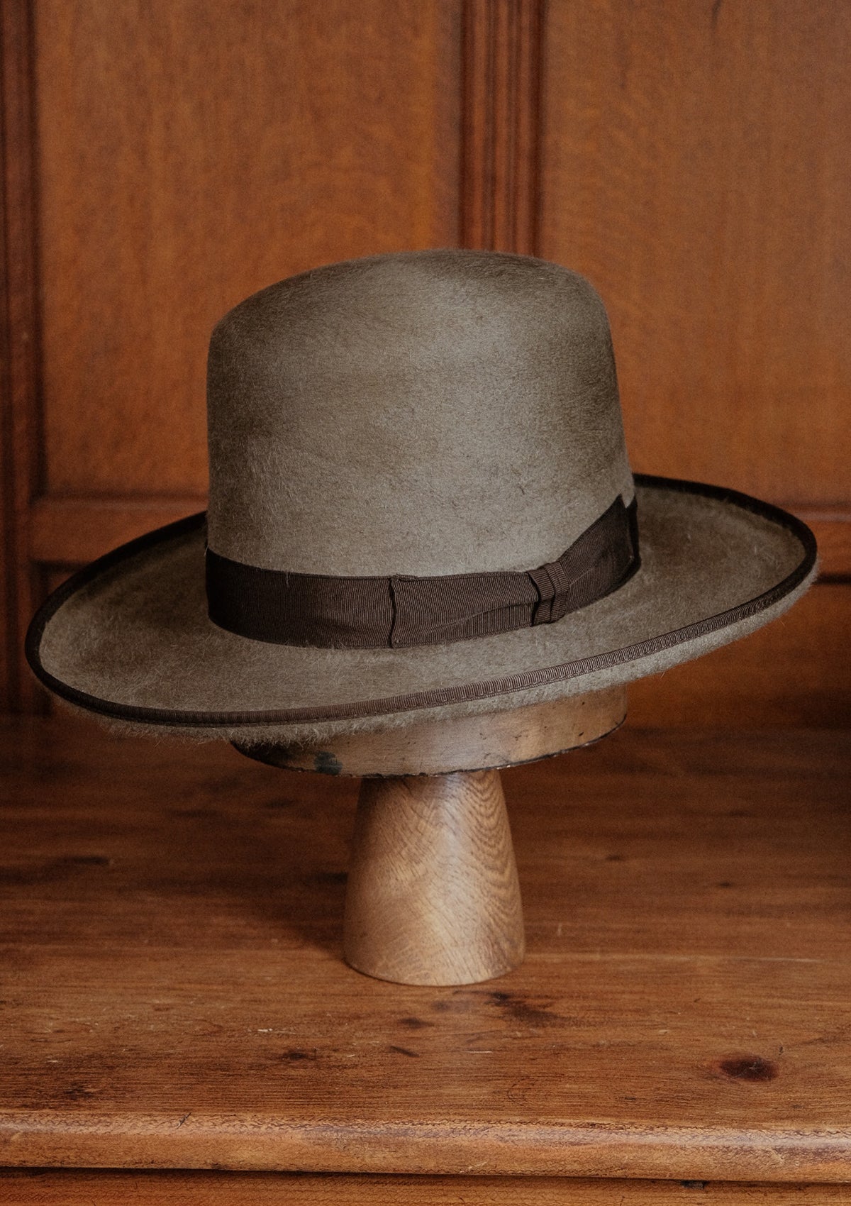 Lawson Open Crown Fedora - Sepia & Dark Brown