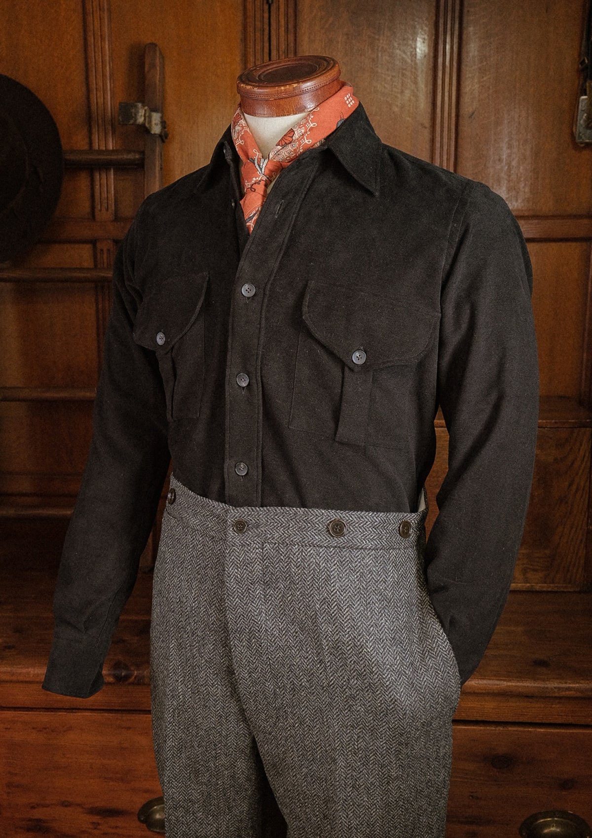 Moleskin Cotton Shirt - Black