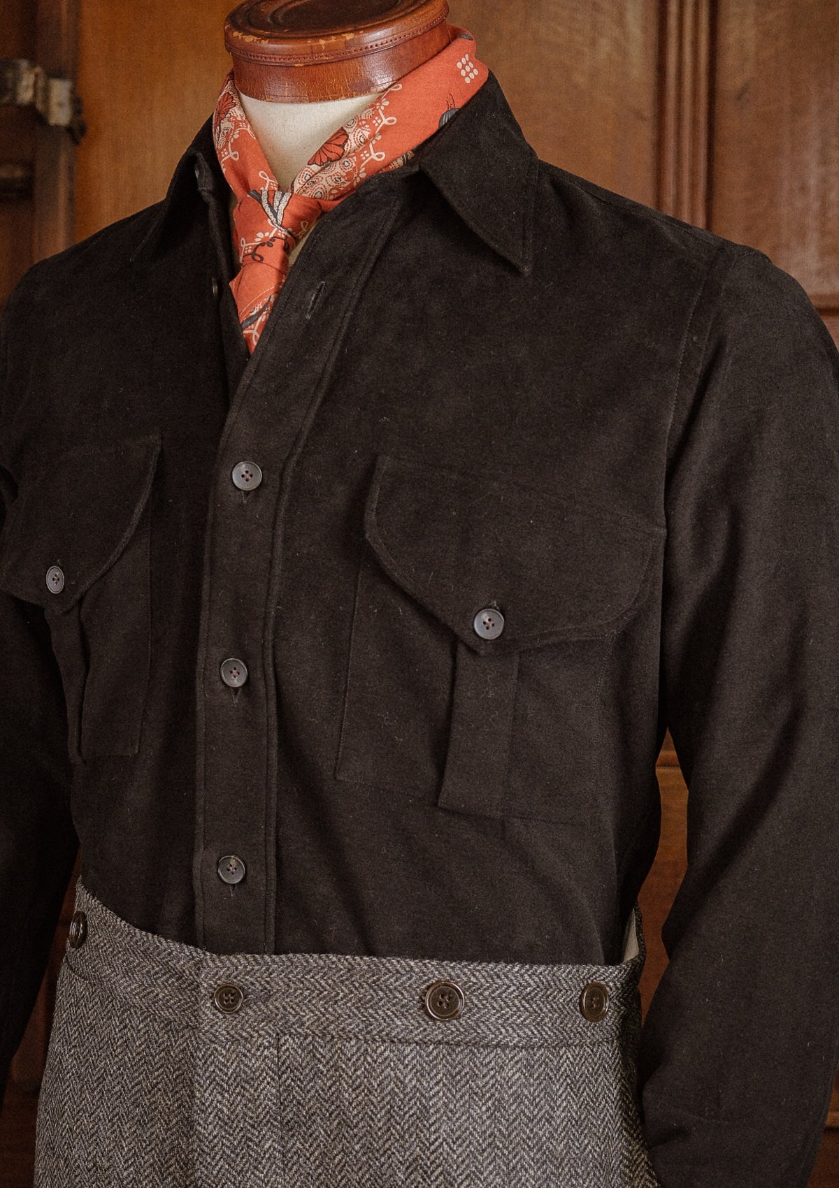 Moleskin Cotton Shirt - Black