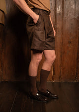 Gene Shorts - Tobacco Herringbone