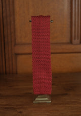 Silk Knitted Tie - Cherry