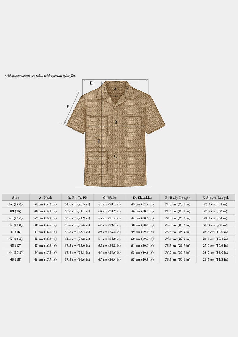 Crochet Short Sleeve Board Shirt - Brown