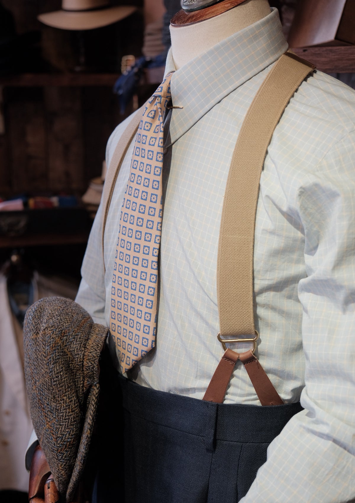 Spearpoint Japanese Cotton Shirt - Sky Check