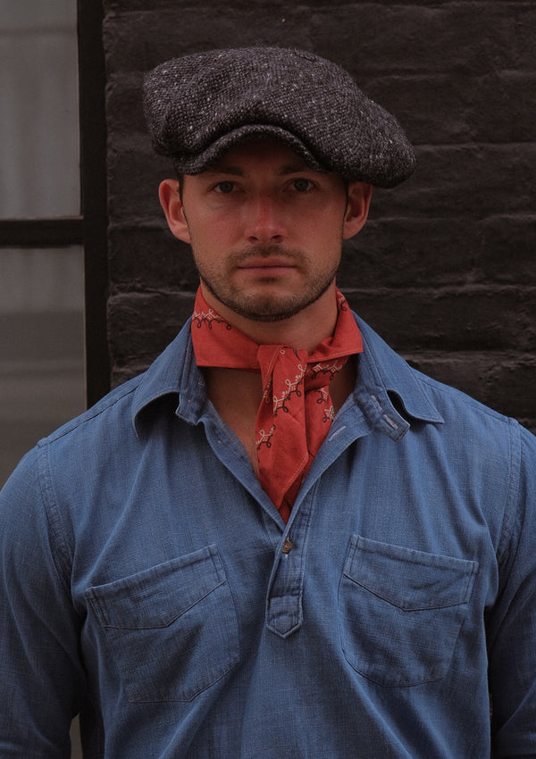 Stanton Baker Boy - (Wide-Width) Black Grain Donegal Tweed