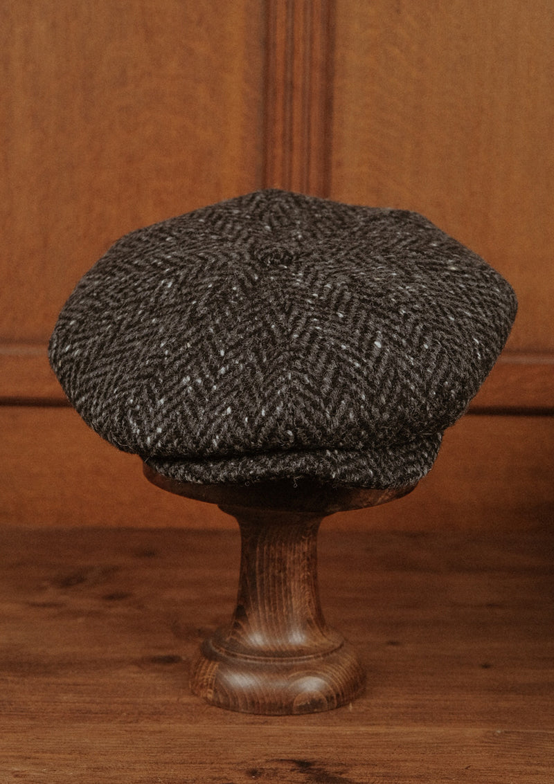 Stanton Baker Boy - (Wide Width) Donegal Tweed Black Herringbone