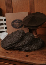 Stanton Baker Boy - (Wide Width) Donegal Tweed Black Herringbone