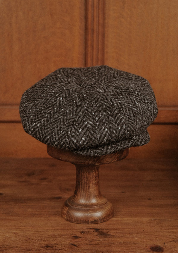 Stanton Baker Boy - (Wide Width) Donegal Tweed Black Herringbone