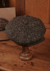 Stanton Baker Boy - (Wide Width) Donegal Tweed Black Herringbone