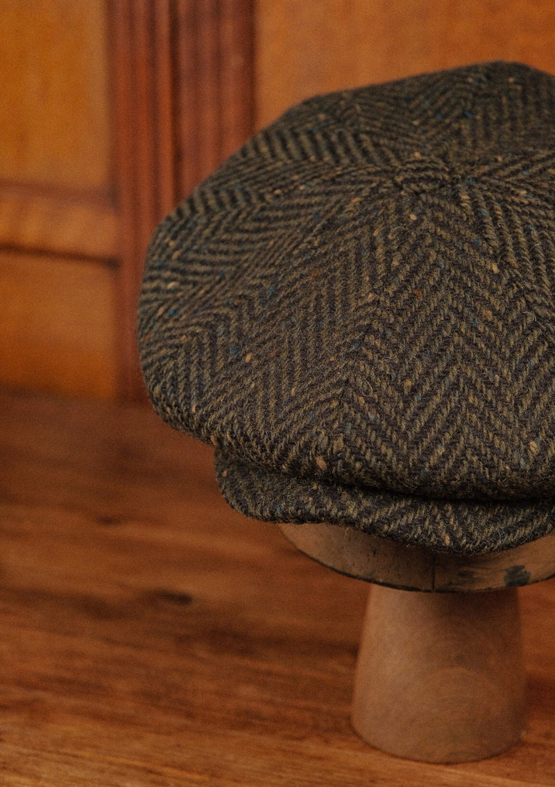 Stanton Baker Boy - (Wide Width) Donegal Tweed Green Herringbone