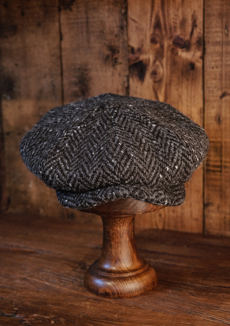 Stanton Baker Boy - (Wide Width) Donegal Tweed Black Herringbone