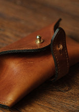 Saddle Leather Glasses Case - Tan