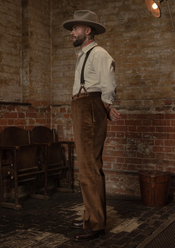 Corduroy Fishtail Trousers - Sunlit Amber