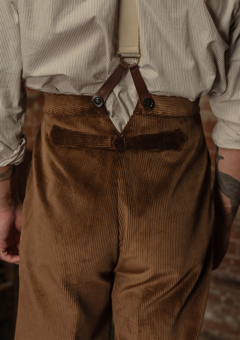 Corduroy Fishtail Trousers - Sunlit Amber
