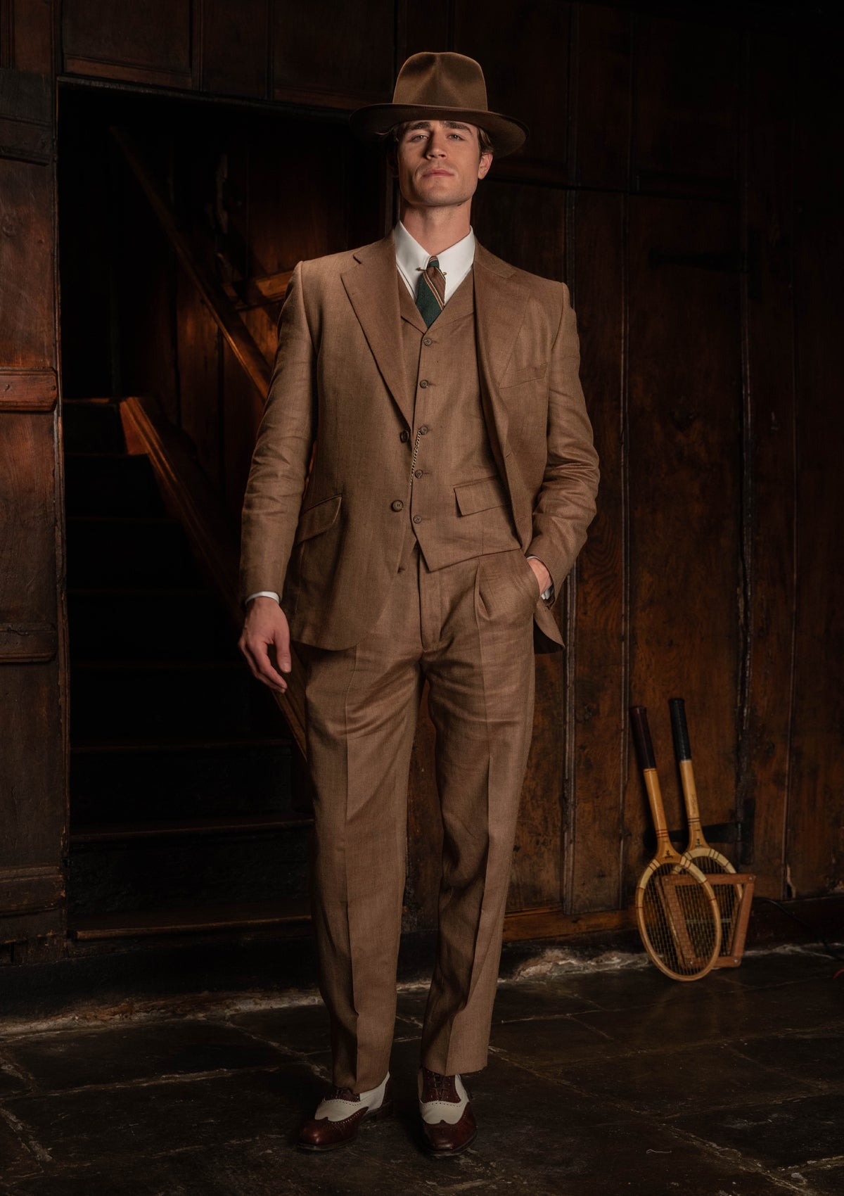 Brockman Clark Trouser - Toasted Grain Herringbone
