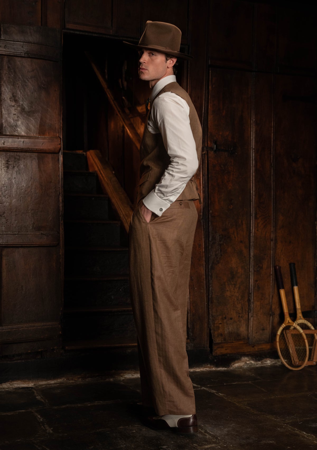 Coleman Waistcoat - Toasted Grain Herringbone