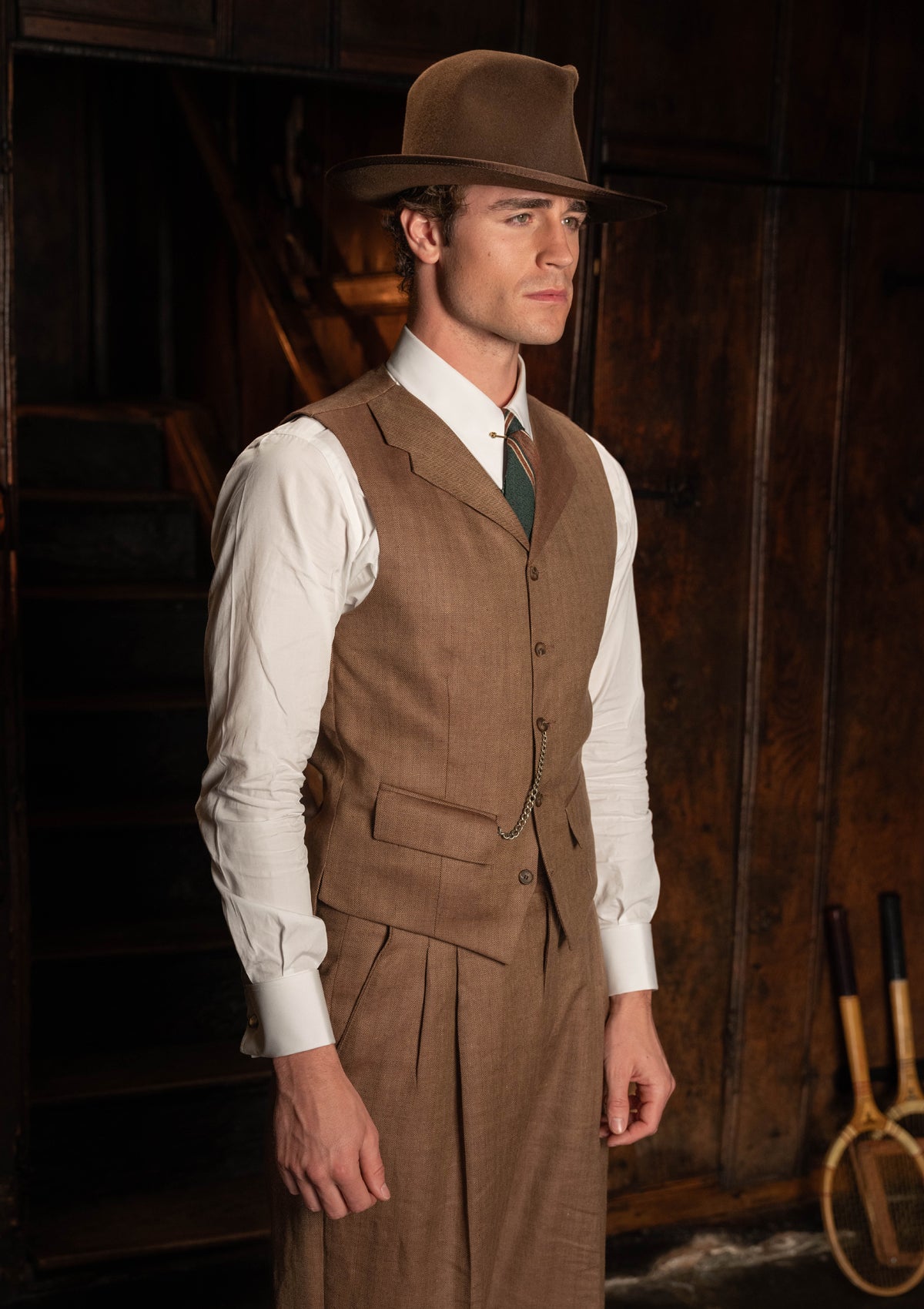 Coleman Waistcoat - Toasted Grain Herringbone