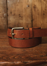 Saddle Leather Thin Belt - Tan