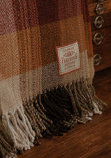 Super-soft Recycled Wool Bothy Throw - Pecan & Red Plaid