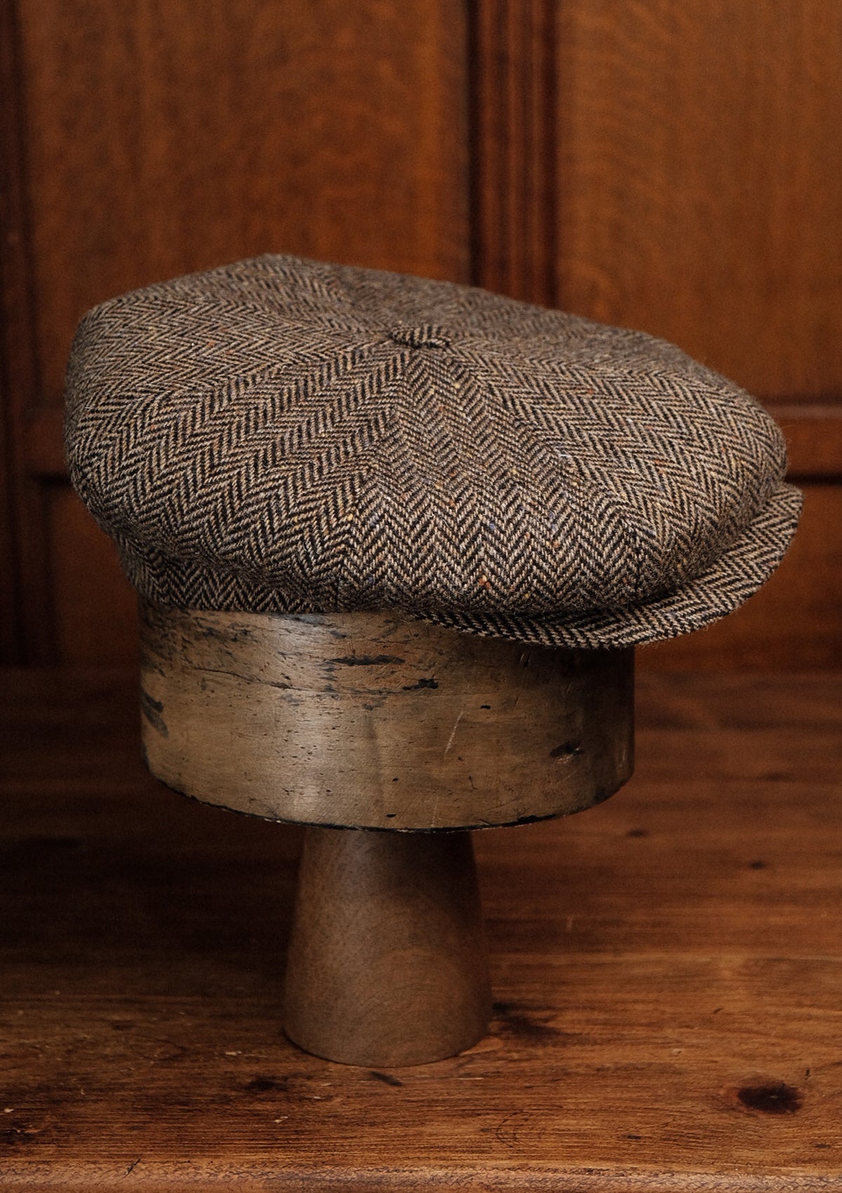 Stanton Baker Boy - (Wide-Width) Tobacco Herringbone Donegal Tweed