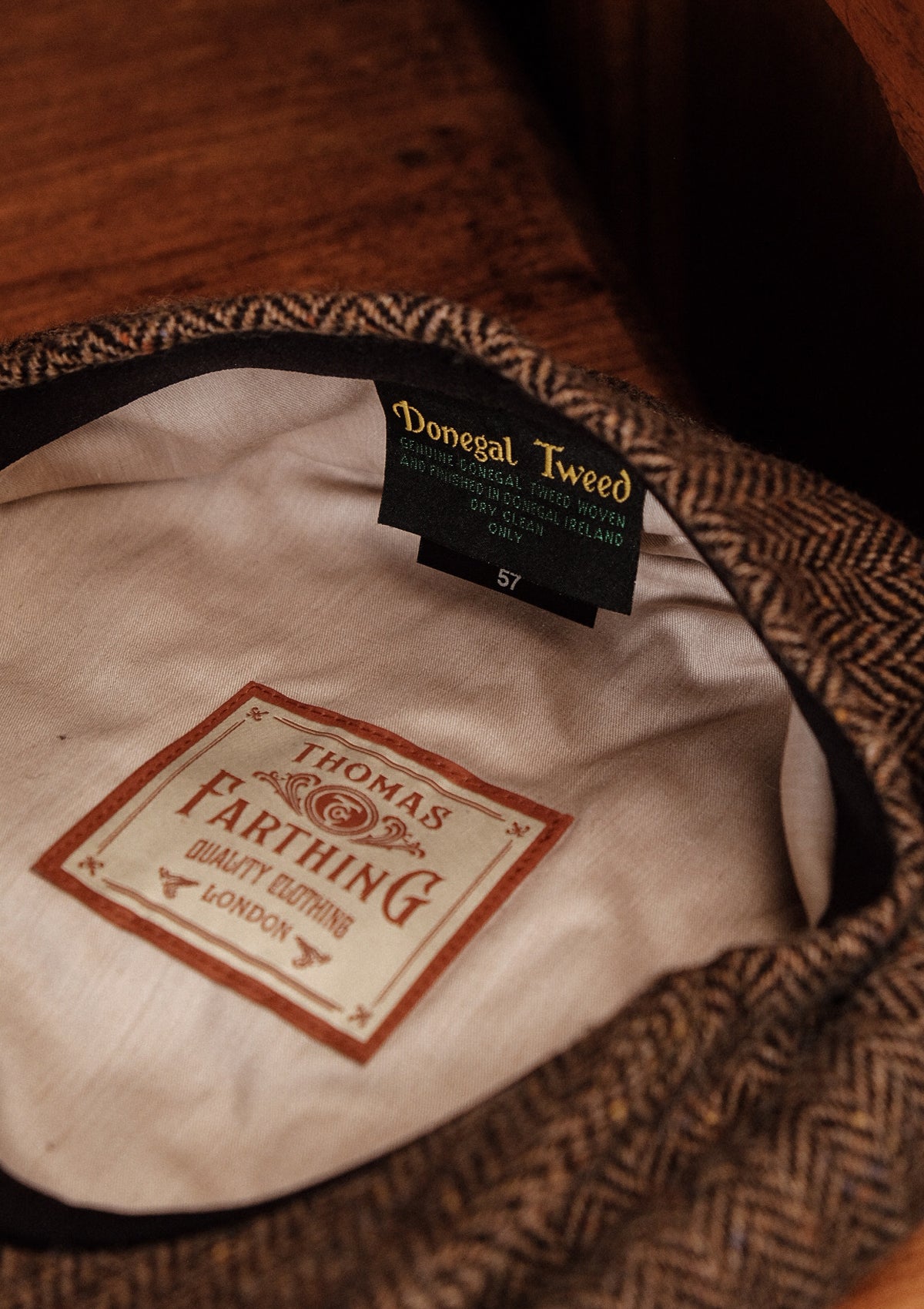 Stanton Baker Boy - (Wide-Width) Tobacco Herringbone Donegal Tweed