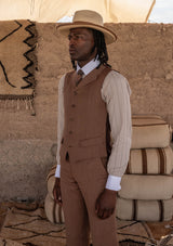 Bailey Waistcoat - Kasbah Brown Herringbone