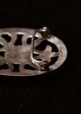 Oval Scrollwork & Pale Turquoise Sterling Silver Buckle