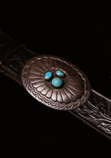 Three-Stone Oval Concho Sterling Silver Buckle