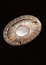 Three-Stone Oval Concho Sterling Silver Buckle