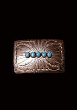 Five-Stone Radiating Panel Sterling Silver Buckle