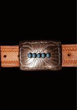 Five-Stone Radiating Panel Sterling Silver Buckle