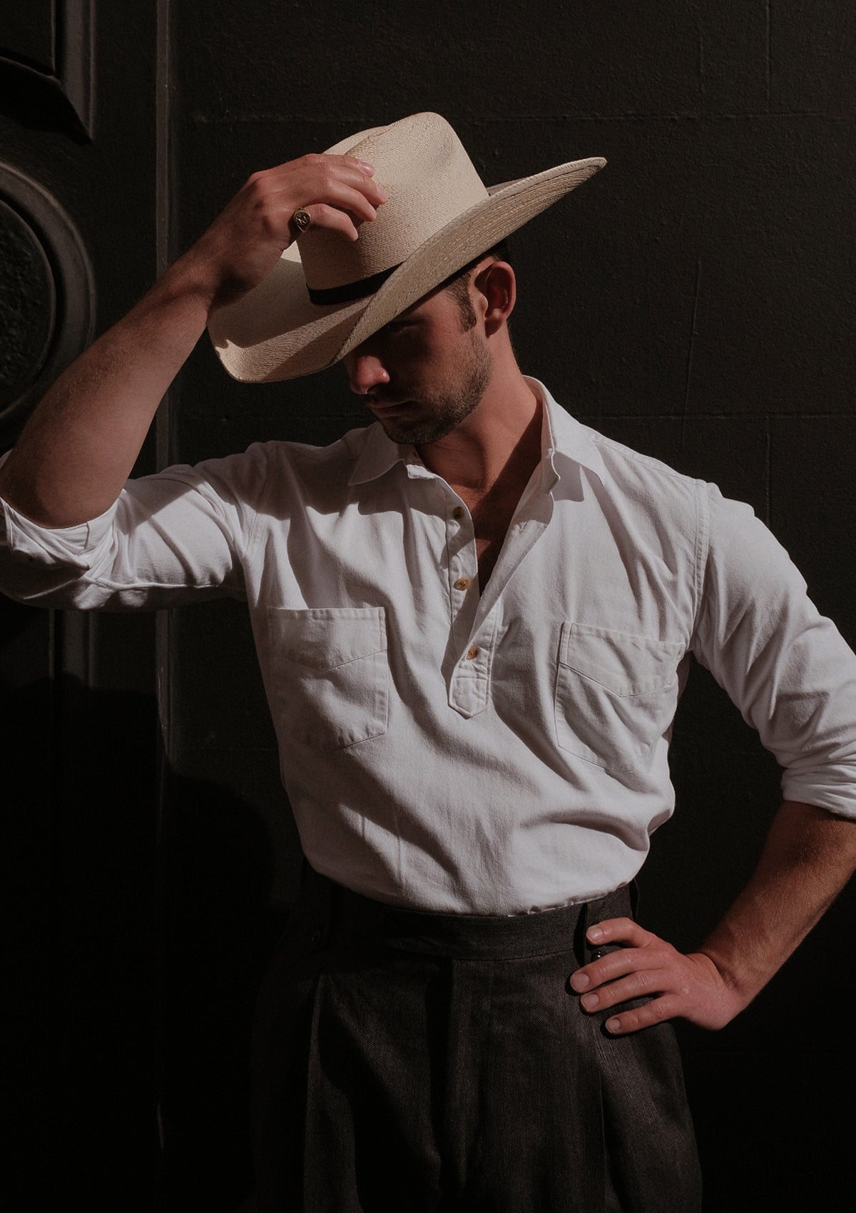 Wide Brim Western Straw Hat
