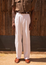 Clark Pure Linen Trousers - White