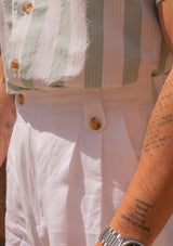 Gene Pure Linen Shorts - White
