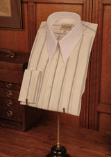 Spearpoint Japanese Cotton Shirt - Green Wide Pinstripe