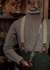 Clapperton Half Cable Knit Lambswool Sweater - Wilderbeast
