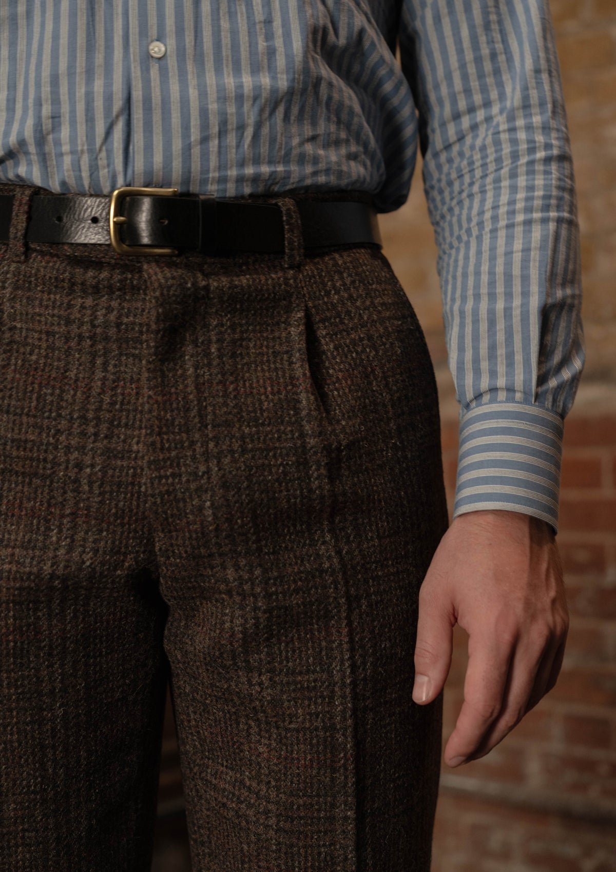 Woodrow Harris Tweed Classic Cut Trousers - Dark Prince Of Wales