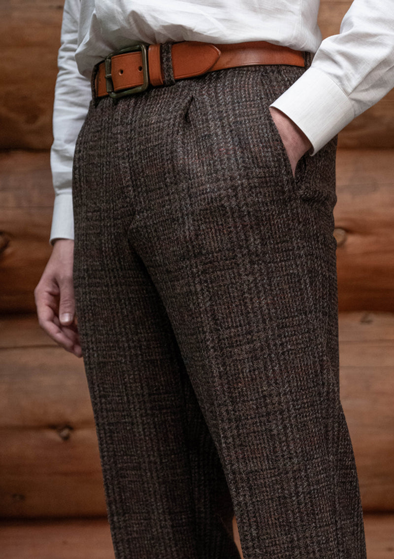 Woodrow Harris Tweed Classic Cut Trousers - Dark Prince Of Wales