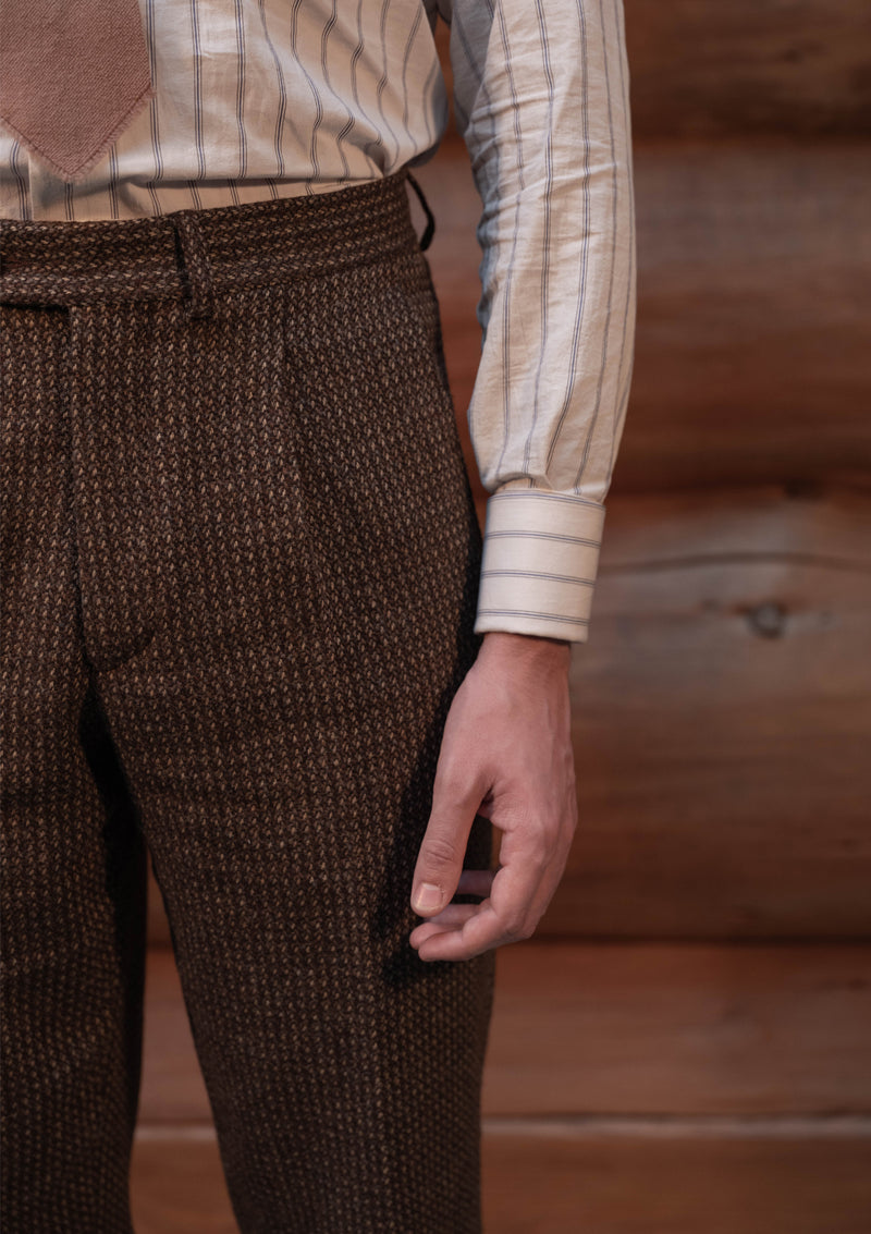 Woodrow Classic Cut Trousers - Barleycorn Tweed