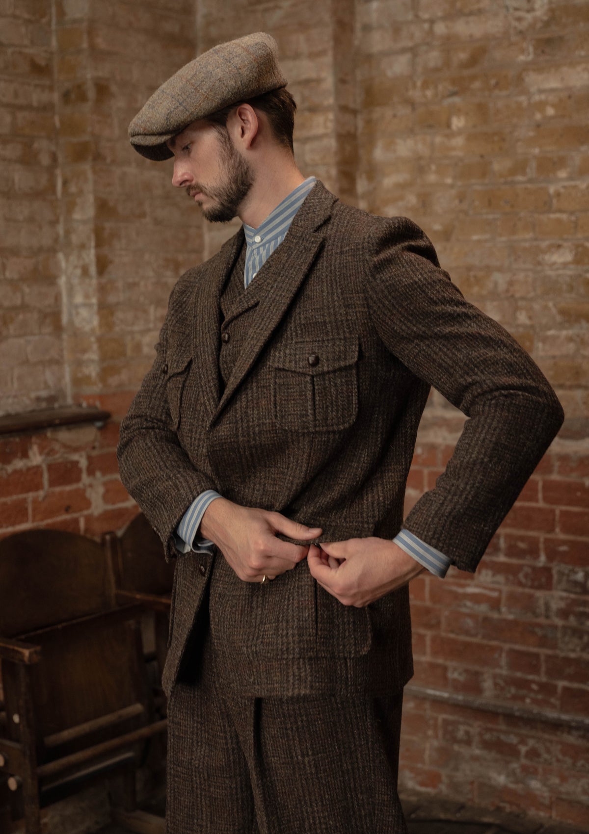 Woodrow Harris Tweed Jacket - Dark Prince Of Wales Check
