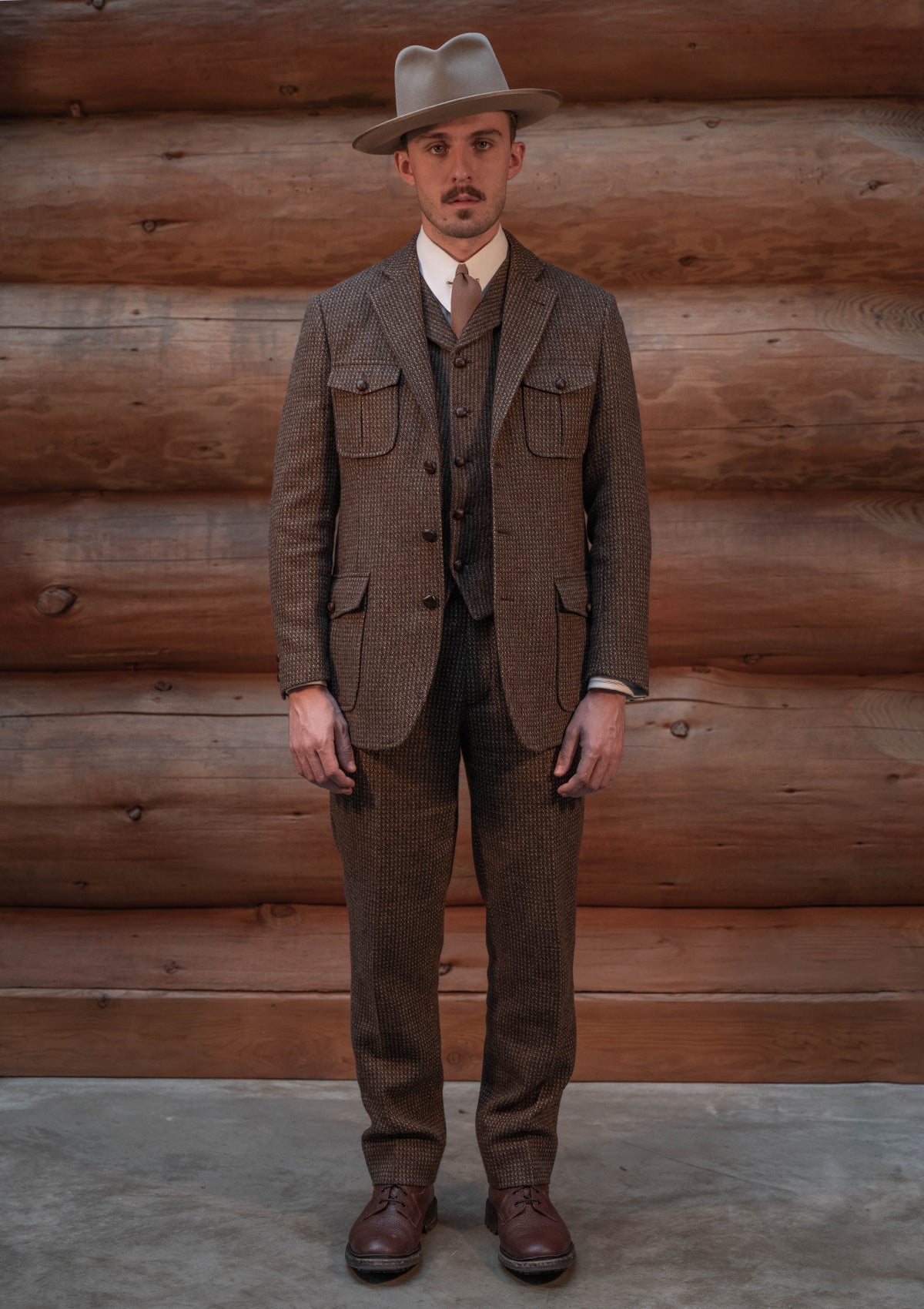 Woodrow Classic Cut Trousers - Barleycorn Tweed – Thomas Farthing London