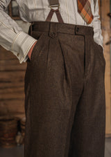 Woodrow Clark Trousers - Burnt Saddle Herringbone