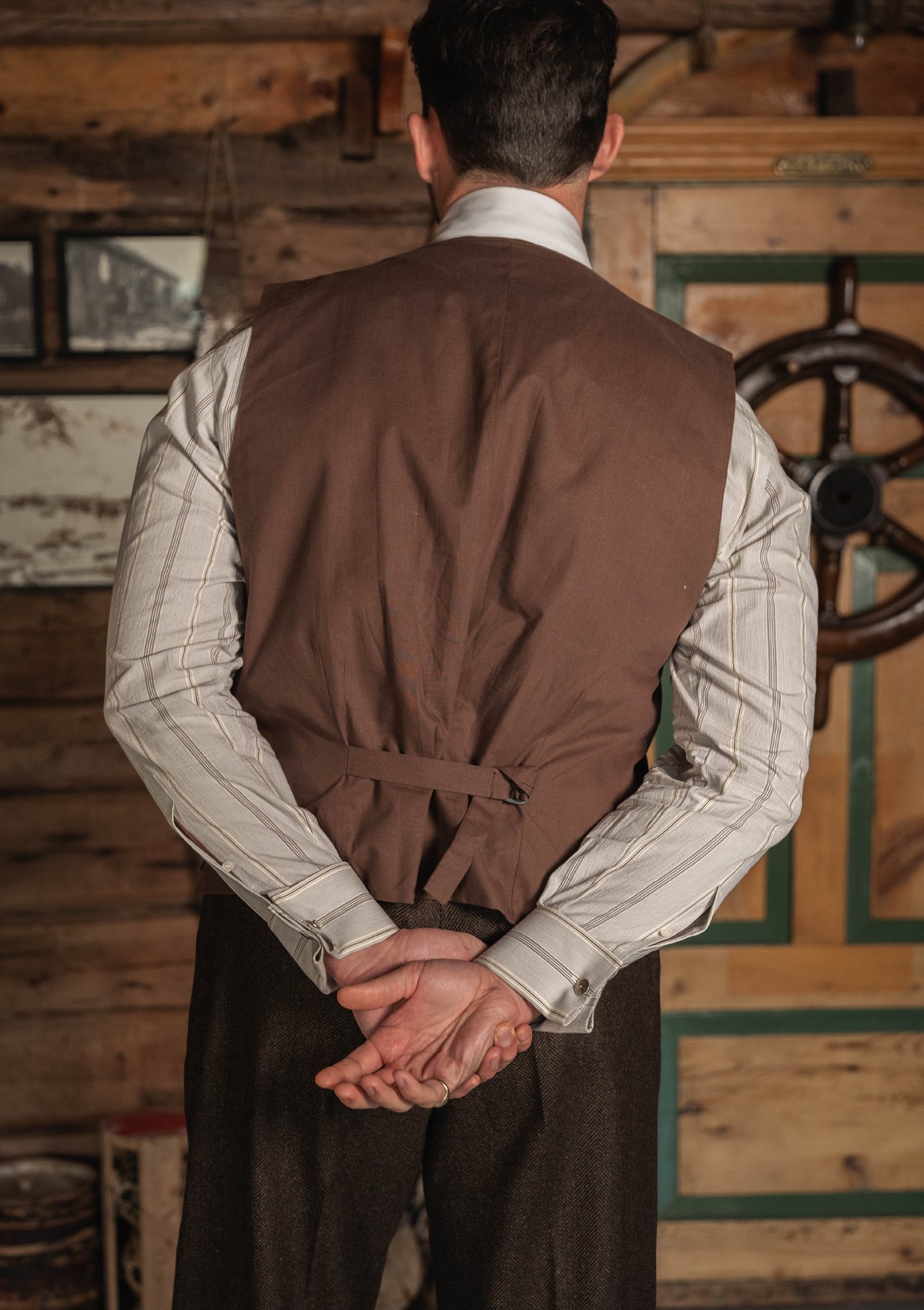 Woodrow Waistcoat - Burnt Saddle Herringbone